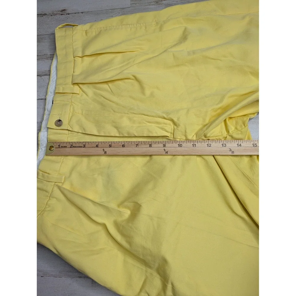 Vintage Polo Golf Ralph‎ Lauren Fairway Shorts Men 36 Yellow Chino Pleated Front